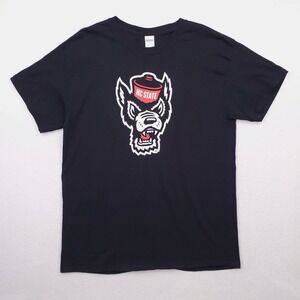 NC State Wolfpack Shirt Mens Large Black NCSU Short Sleeve College Football